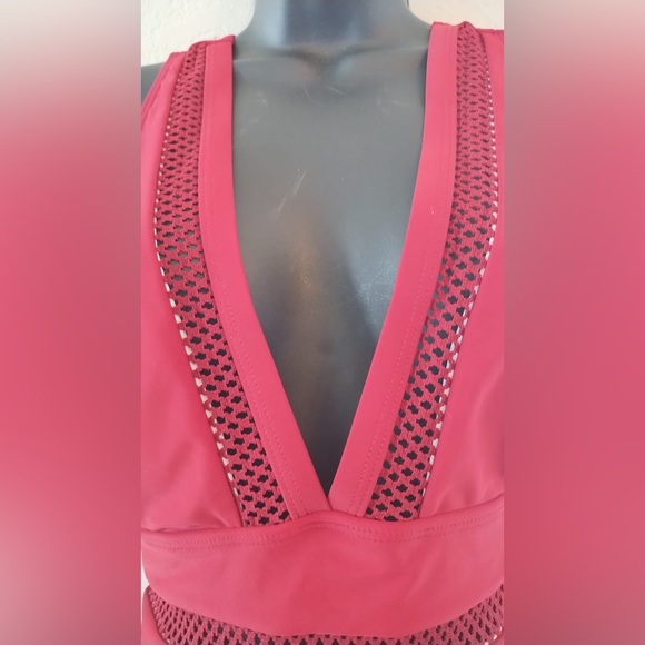 SHEIN Printed Mesh Plunge One-Piece Swimsuit Size Large - Picture 10 of 11